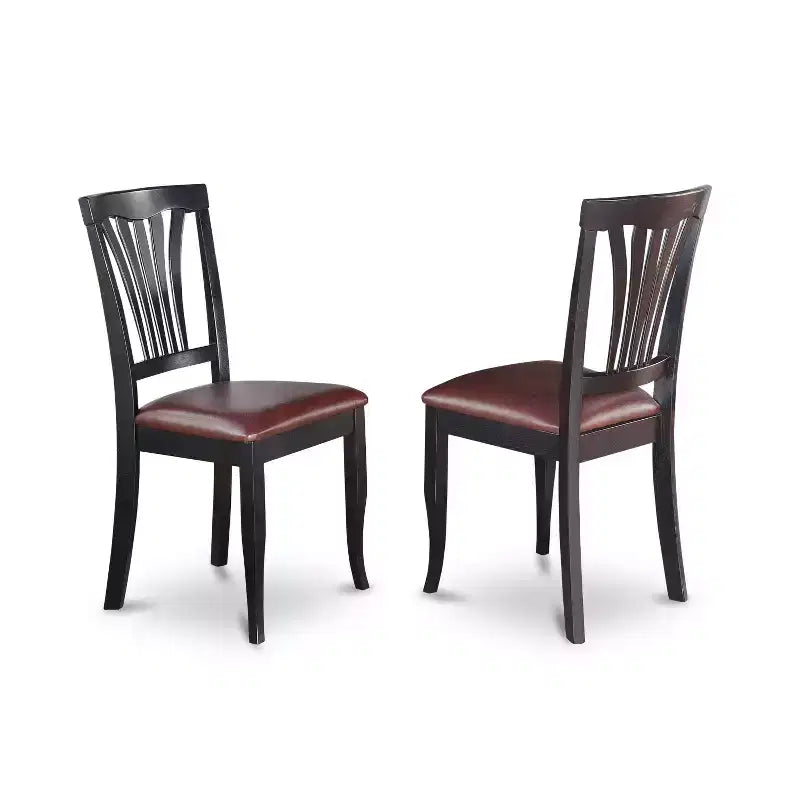Table à manger ronde 5 pièces HomeStock avec plateau en bois massif finition noire et 4 chaises