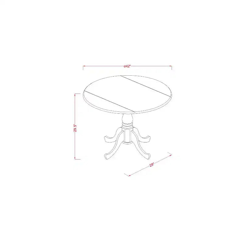 Table à manger ronde 5 pièces HomeStock avec plateau en bois massif finition noire et 4 chaises