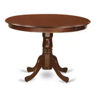 3-Piece Mahogany Finish Solid Wood Top-Round Dining Room Set-Seats 4