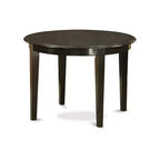 Round Dining Table Set 3pc - 42 Table & 2 Parsons Chairs - Linen Fabric - Cappuccino Finish