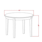 Round Dining Table Set 3pc - 42 Table & 2 Parsons Chairs - Linen Fabric - Cappuccino Finish