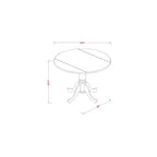 HomeStock 3-Piece Round Black Finish Solid Wood Top Dining Table with 2-Parson Chairs with Drop Leaf