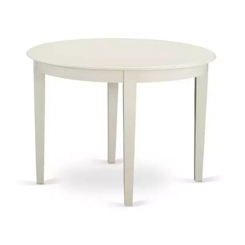 Table de salle à manger HomeStock 5 pièces en bois massif à plateau rond, finition crème et cerisier, avec 4 chaises