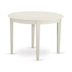 Table de salle à manger HomeStock 5 pièces en bois massif à plateau rond, finition crème et cerisier, avec 4 chaises