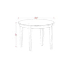 Table de salle à manger HomeStock 5 pièces en bois massif à plateau rond, finition crème et cerisier, avec 4 chaises