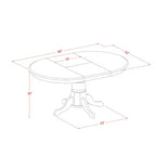 HomeStock 5-Piece Oval Buttermilk & Cherry Finish Solid Wood Top Dining table with 4 Chairs with Slat Back