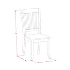 HomeStock 5-Piece Oval Buttermilk & Cherry Finish Solid Wood Top Dining table with 4 Chairs with Slat Back