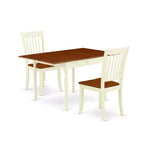 HomeStock 3-Piece Buttermilk and Cherry Finish Solid Wood Top With Dropleaf Dining Table Set