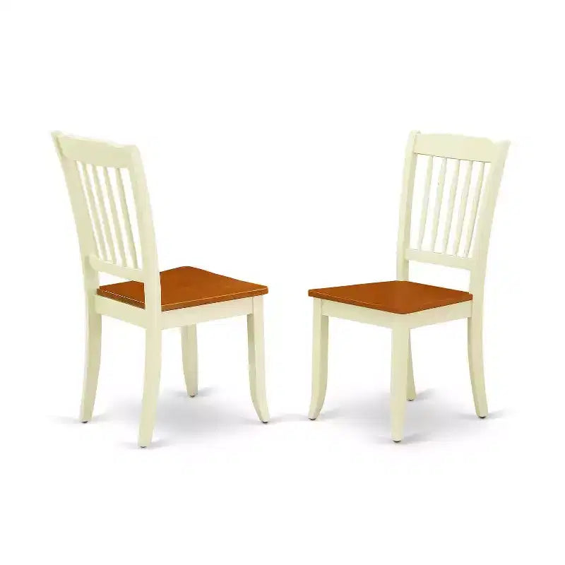 Round Dining Set 5Pc Antique Table & Chairs - 42 Inch Round Table, Vertical Slatted Design