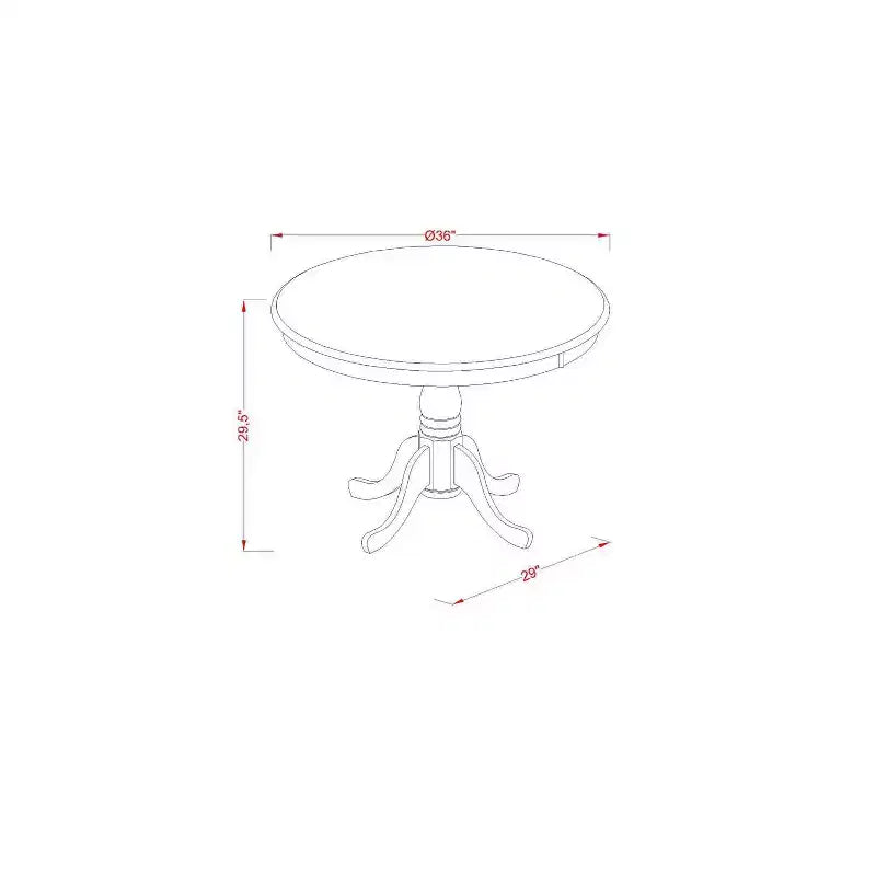 HomeStock 5-Piece Black and Cherry Finish Solid Wood Top Dining table with 4 Chairs