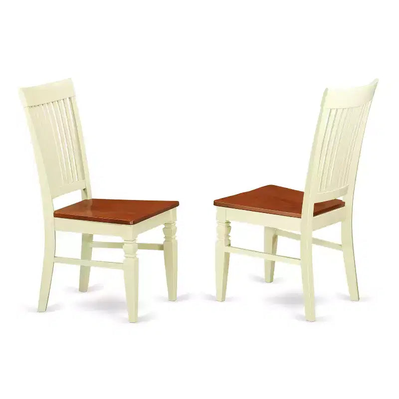 Kitchen Table Set 3 Piece - Dining Table with 2 Chairs - Buttermilk & Cherry Finish - Eclectic Design