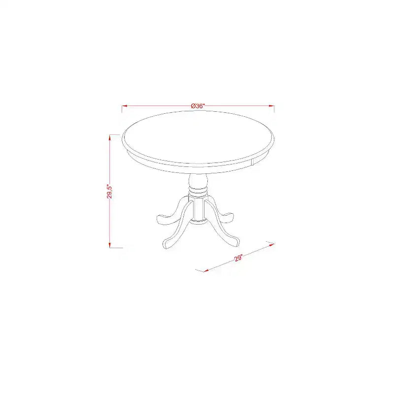 Kitchen Table Set 3 Piece - Dining Table with 2 Chairs - Buttermilk & Cherry Finish - Eclectic Design