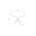 Ensemble de salle à manger capitonné rond 3 pièces en bois massif finition acajou – 4 places