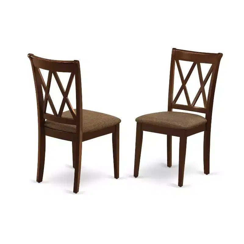 HomeStock 3-Piece Mahogany Finish Solid Wood Top With Dropleaf Dining Table Set