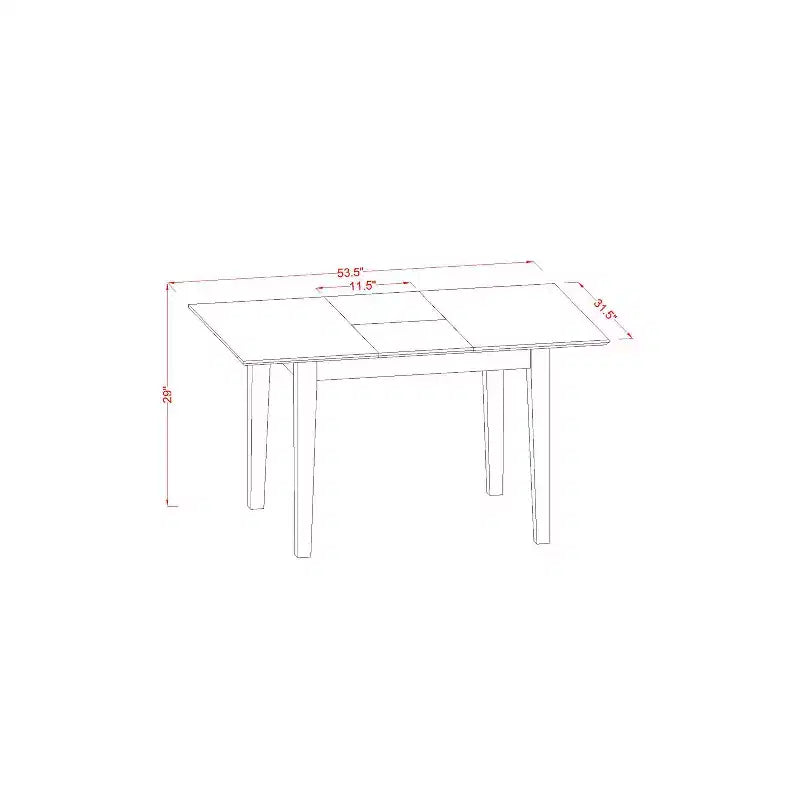 Table à manger HomeStock 5 pièces rectangulaire en bois massif finition chêne naturel avec 4 chaises
