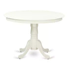 Small Space Dinette Set - 3 Piece Round Table & Chairs - Linen White - Antique Accents
