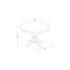 Ensemble de salle à manger pour petits espaces - Table et chaises rondes 3 pièces - Blanc lin - Accents antiques