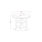 HomeStock 3-Pc Linen White Finish Round Solid Wood Top with Dropleaf Dining Table Set