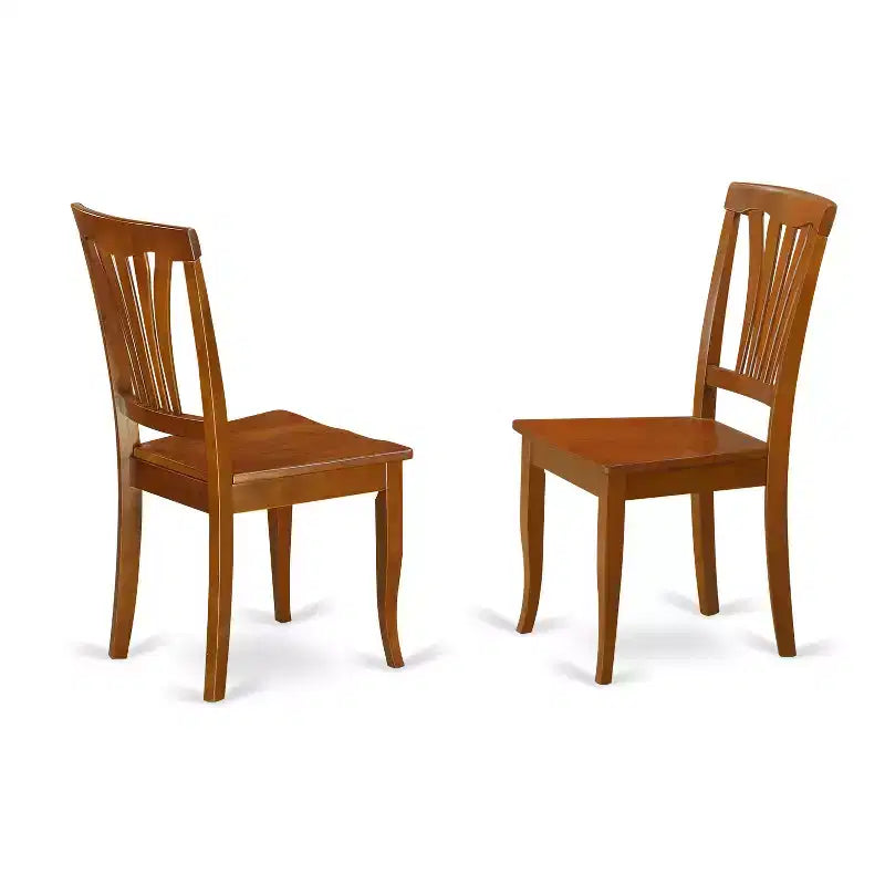 Ensemble table de salle à manger avec 2 chaises, table de cuisine ronde à abattants, bois d'hévéa massif, finition marron selle, 107x107 cm
