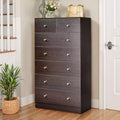 Karl Home Large 7-Drawer Dresser for Bedroom and Chest of Drawers with Sturdy Construction Wood Storage Organizer for Closet In Brown