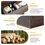 Grande commode Karl Home à 7 tiroirs pour chambre à coucher et commode avec construction robuste, organisateur de rangement en bois pour placard, marron