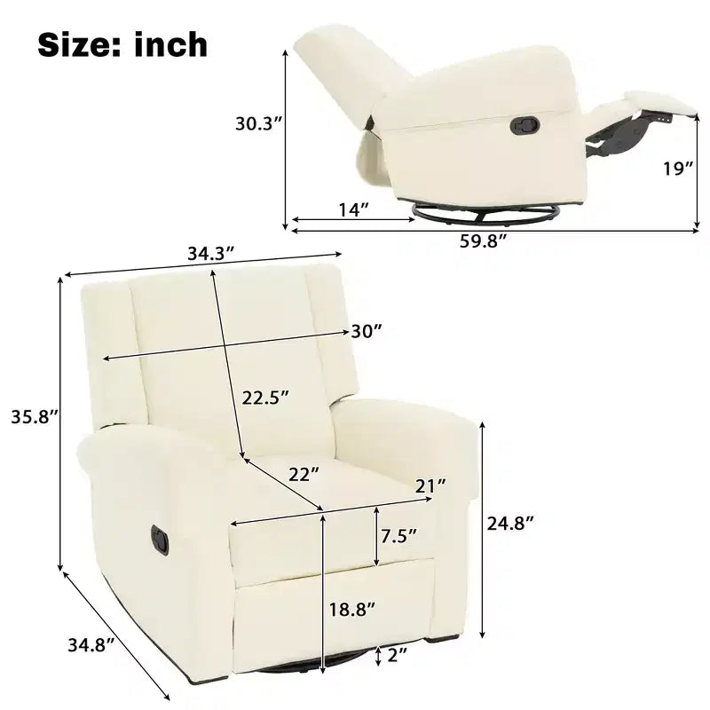 Fauteuil inclinable manuel pivotant à 360° en chenille Christopher Knight Home Ilana