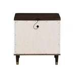 Table de chevet Royal Hampton 27 pouces, 2 tiroirs, chargeur USB, bois massif, blanc, marron