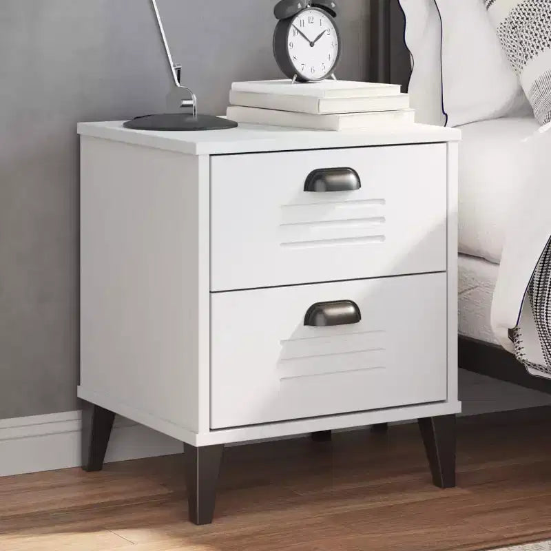 Bedside Table White Engineered wood Medium Bedside Table