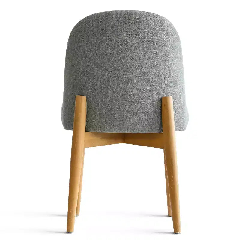 Chaises de salle à manger sans accoudoirs rembourrées (lot de 2), chaises d'appoint en tissu mélangé de lin avec pieds en bois massif, chaises de salle à manger de cuisine modernes - Panipeachy