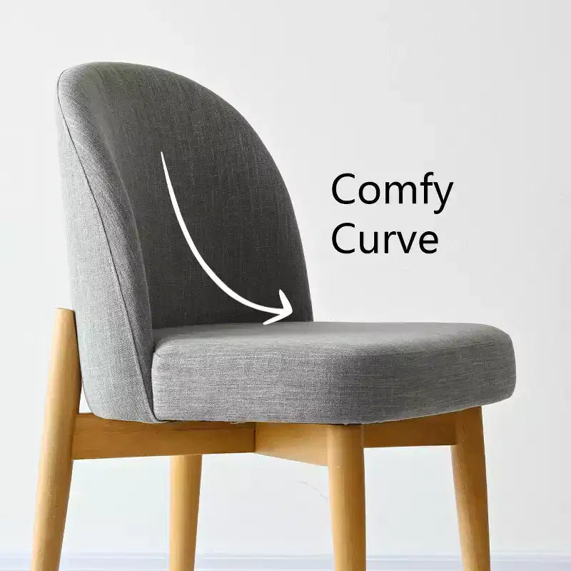 Chaises de salle à manger sans accoudoirs rembourrées (lot de 2), chaises d'appoint en tissu mélangé de lin avec pieds en bois massif, chaises de salle à manger de cuisine modernes - Panipeachy