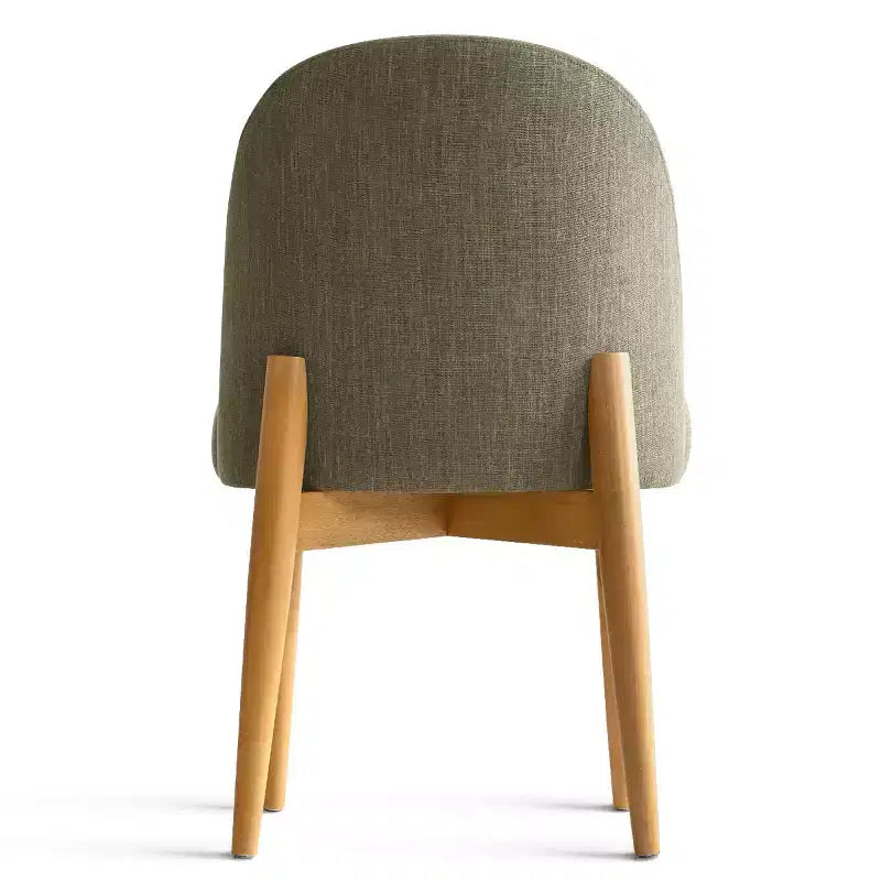 Chaises de salle à manger sans accoudoirs rembourrées (lot de 2), chaises d'appoint en tissu mélangé de lin avec pieds en bois massif, chaises de salle à manger de cuisine modernes - Panipeachy