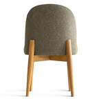 Chaises de salle à manger sans accoudoirs rembourrées (lot de 2), chaises d'appoint en tissu mélangé de lin avec pieds en bois massif, chaises de salle à manger de cuisine modernes - Panipeachy
