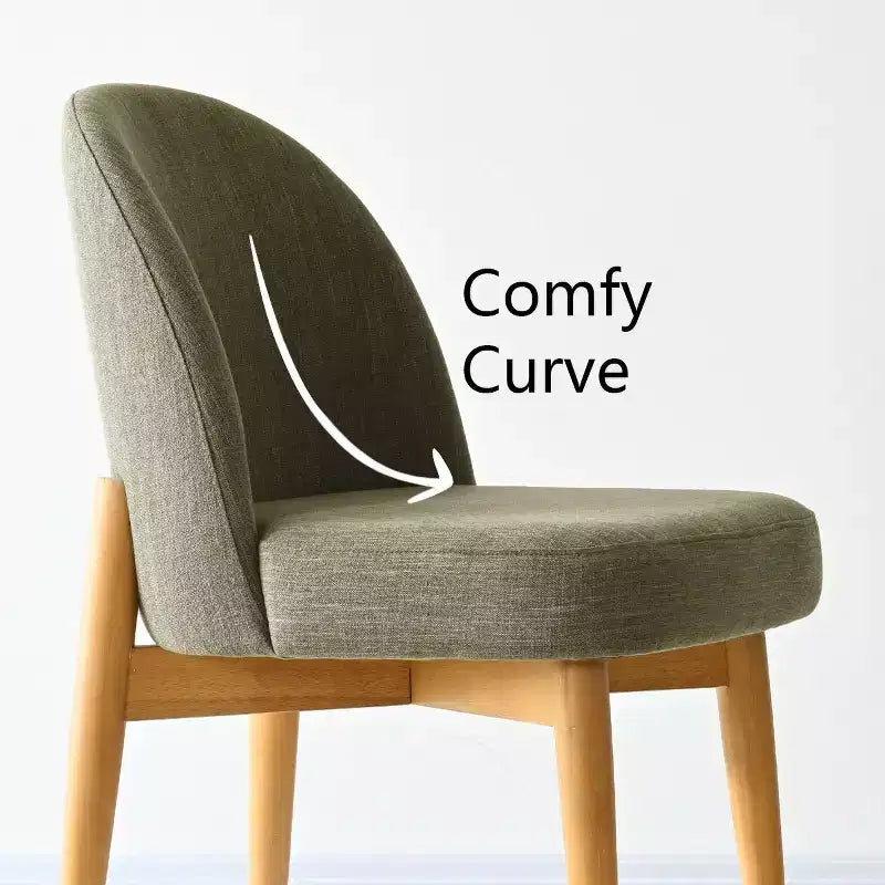 Chaises de salle à manger sans accoudoirs rembourrées (lot de 2), chaises d'appoint en tissu mélangé de lin avec pieds en bois massif, chaises de salle à manger de cuisine modernes - Panipeachy