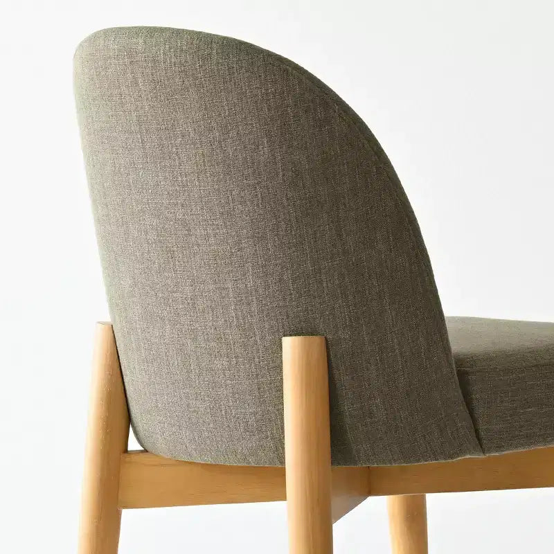 Chaises de salle à manger sans accoudoirs rembourrées (lot de 2), chaises d'appoint en tissu mélangé de lin avec pieds en bois massif, chaises de salle à manger de cuisine modernes - Panipeachy