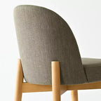 Chaises de salle à manger sans accoudoirs rembourrées (lot de 2), chaises d'appoint en tissu mélangé de lin avec pieds en bois massif, chaises de salle à manger de cuisine modernes - Panipeachy