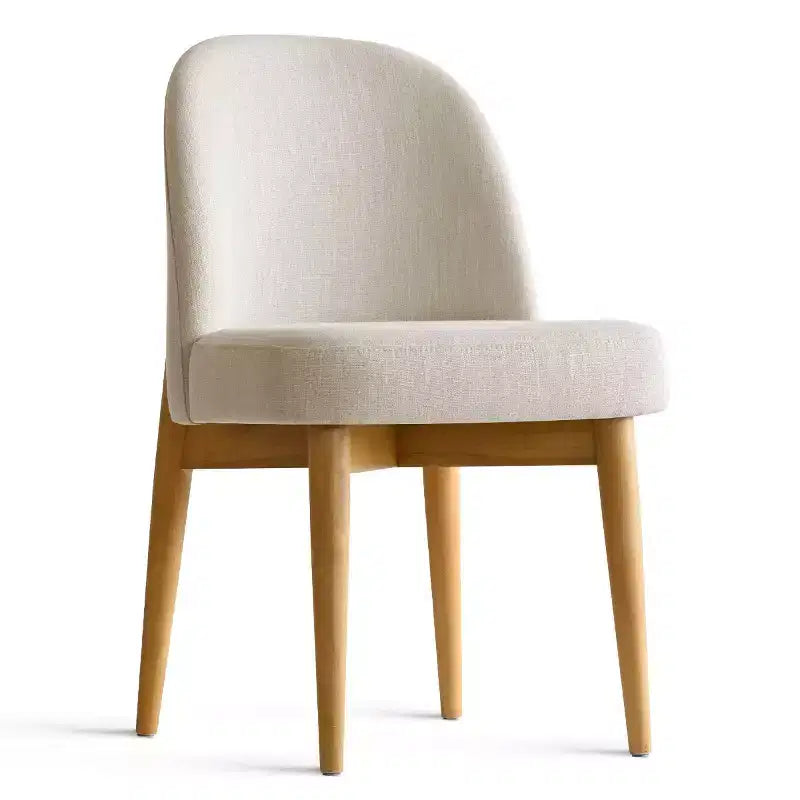 Chaises de salle à manger sans accoudoirs rembourrées (lot de 2), chaises d'appoint en tissu mélangé de lin avec pieds en bois massif, chaises de salle à manger de cuisine modernes - Panipeachy
