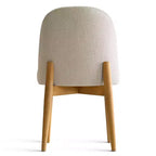 Chaises de salle à manger sans accoudoirs rembourrées (lot de 2), chaises d'appoint en tissu mélangé de lin avec pieds en bois massif, chaises de salle à manger de cuisine modernes - Panipeachy