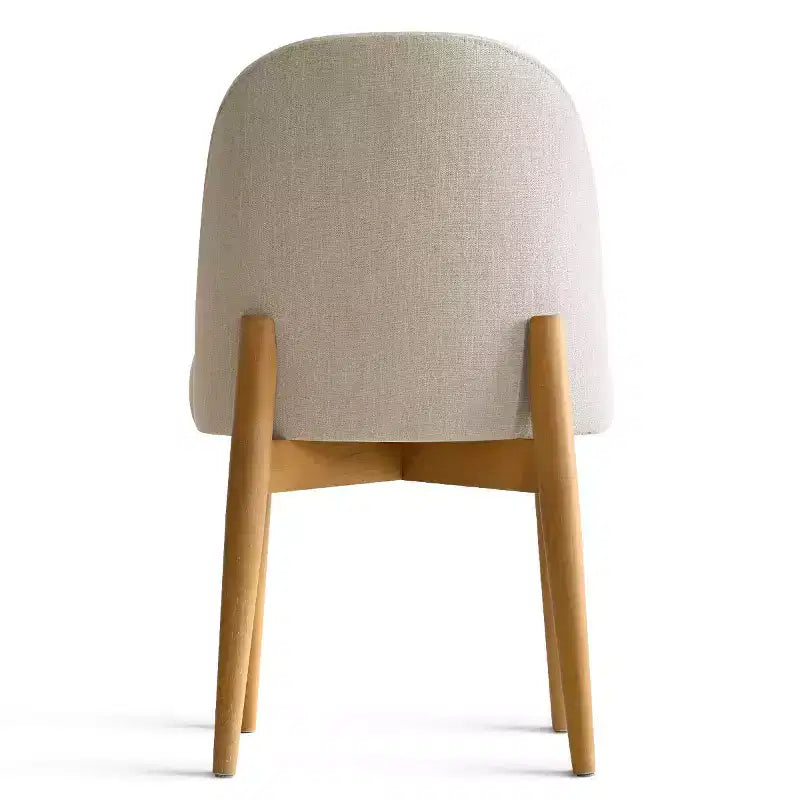 Chaises de salle à manger sans accoudoirs rembourrées (lot de 2), chaises d'appoint en tissu mélangé de lin avec pieds en bois massif, chaises de salle à manger de cuisine modernes - Panipeachy