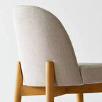 Chaises de salle à manger sans accoudoirs rembourrées (lot de 2), chaises d'appoint en tissu mélangé de lin avec pieds en bois massif, chaises de salle à manger de cuisine modernes - Panipeachy