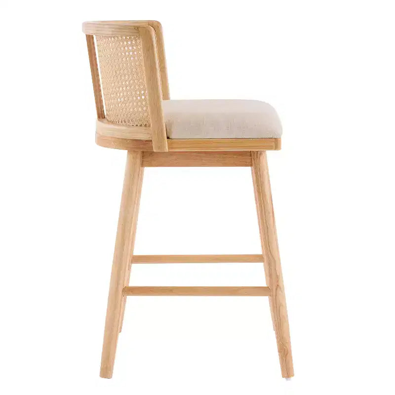 Christopher Knight Home Lyric Modern Woven Rattan Rubberwood Upholstered Counter Stools (Set of 2)