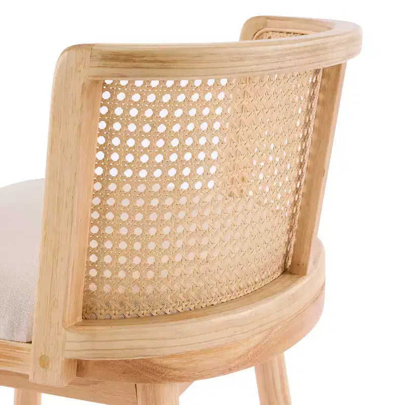 Christopher Knight Home Lyric Modern Woven Rattan Rubberwood Upholstered Counter Stools (Set of 2)