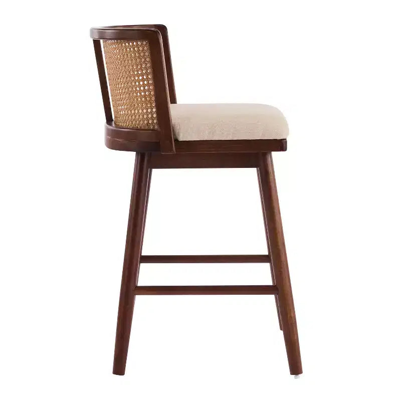 Christopher Knight Home Lyric Modern Woven Rattan Rubberwood Upholstered Counter Stools (Set of 2)