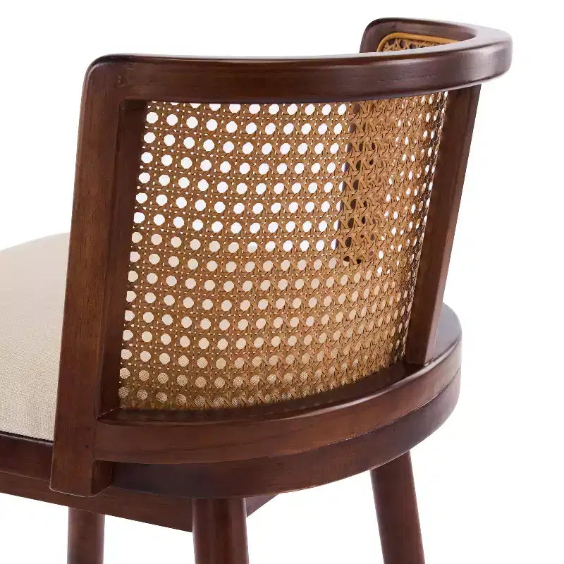 Christopher Knight Home Lyric Modern Woven Rattan Rubberwood Upholstered Counter Stools (Set of 2)