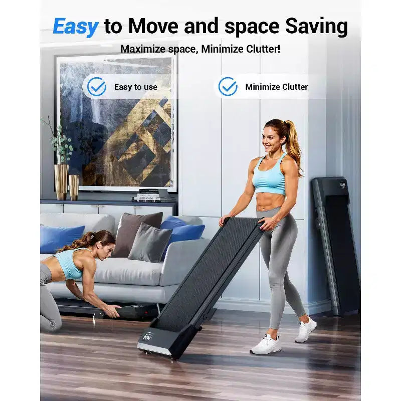 Superun 6% Incline Under Desk Walking Pad 3 In 1 treadmills For Home easy store