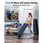 Superun 6% Incline Under Desk Walking Pad 3 In 1 treadmills For Home easy store