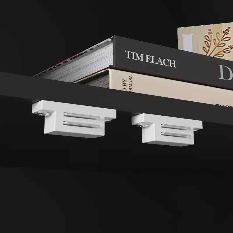Bibliothèque de rangement Famapy avec portes vitrées cintrées, fermeture magnétique, étagères ouvertes et tiroir