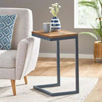 Christopher Knight Home Cassie Indoor Fir Wood and Iron C Shaped Side Table
