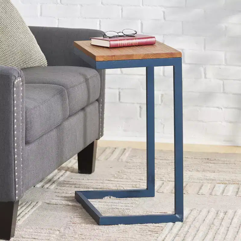 Christopher Knight Home Cassie Indoor Fir Wood and Iron C Shaped Side Table