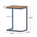 Christopher Knight Home Cassie Indoor Fir Wood and Iron C Shaped Side Table
