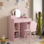 Coiffeuse pour enfants avec tiroirs et étagères – Table de maquillage pour enfants, parfaite pour les salles de jeux et les chambres à coucher